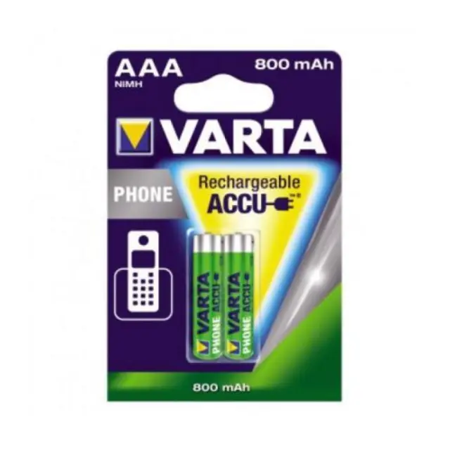Μπαταρία Επαναφορτιζόμενη Varta AAA 800mAh NiMH Phone Power (2 τεμ.) N25726