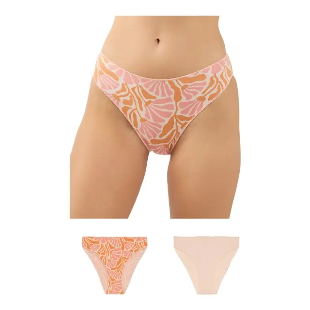 Fimelle TENCEL™ Modal Γυναικείο Brazil Invisible Σλιπ 2 τεμάχια Minerva - PINK-CORAL A/O