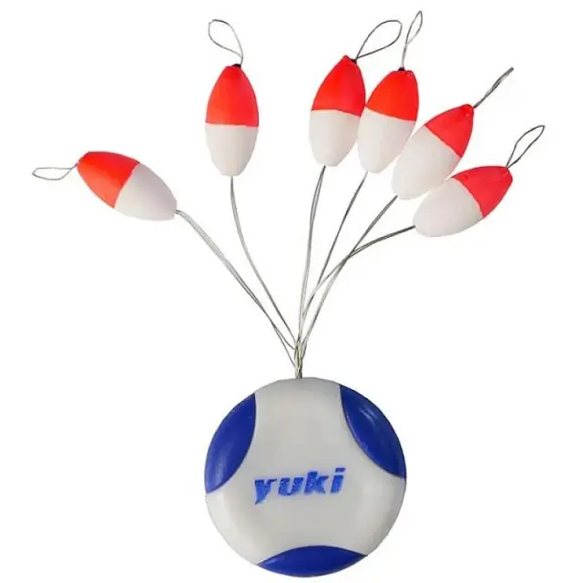 Φλοτεράκια Yuki Oval Floating Beads With Stopper PFY 14 Red White
