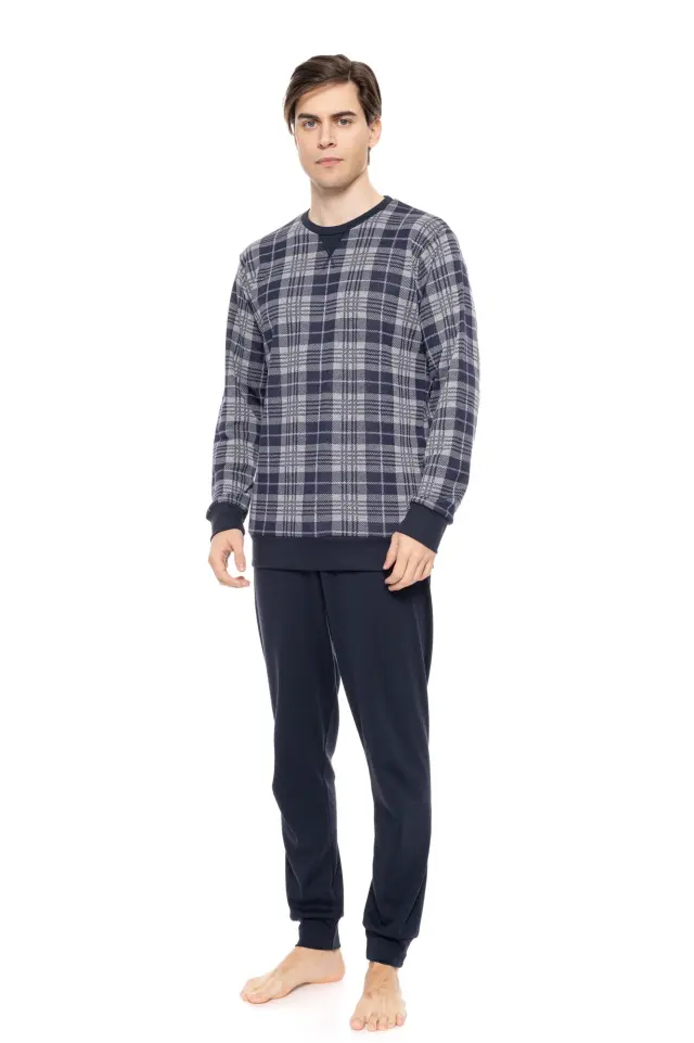 W-M719 - Type - PYJAMA JACQUARD BLUE GREY PLAID - XXL 2