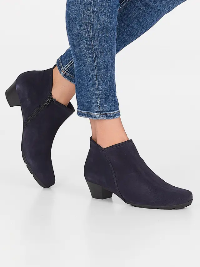 Gabor Μποτάκια με Τακούνι Γυναικείο δέρμα Nubuck Μπλέ GAB/55623 36-OCEAN 2