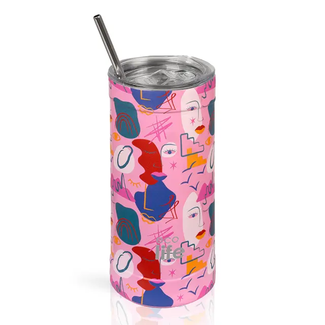 Ecolife Ποτήρι Καφέ Θερμός / Coffee Thermos 500ml: Faces