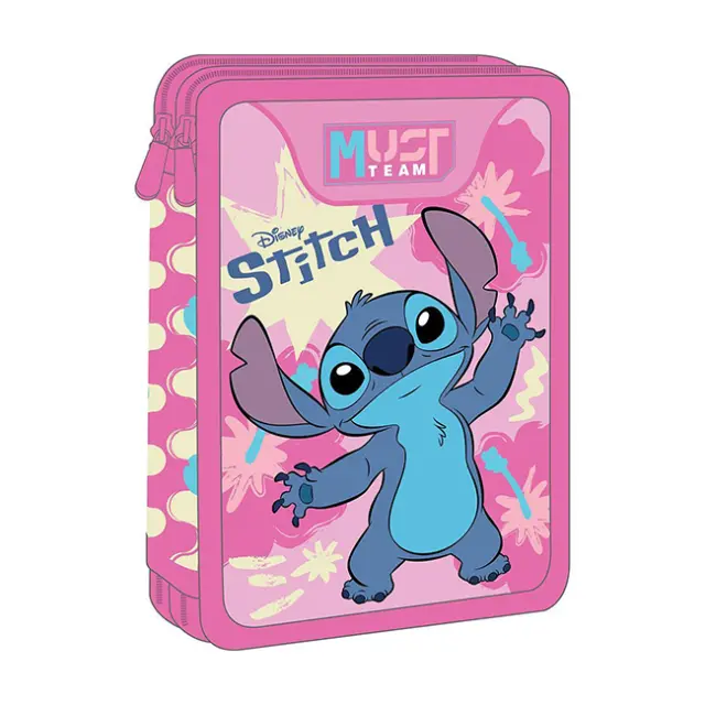 Must Κασετίνα Διπλή Γεμάτη Stitch Ροζ (000565997)