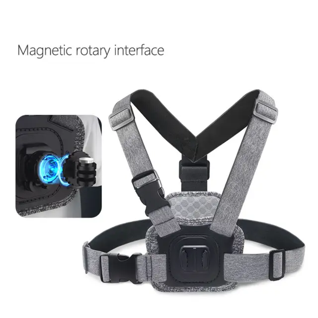 Techsuit - Camera Holder (JX-002) - for GoPro with Magnetic Base, Chest Wear - Gray 3