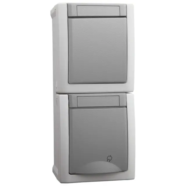 Pacific Grey Switch + Earth Socket Ver (Screw Connection)