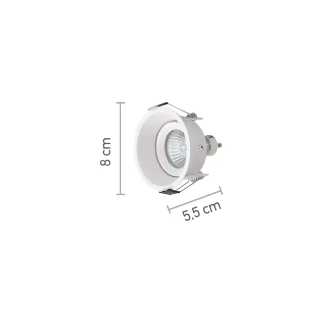 InLight Χωνευτό σποτ από λευκό μέταλλο 1XGU10 D:8cm (Χ0010-WH) 2