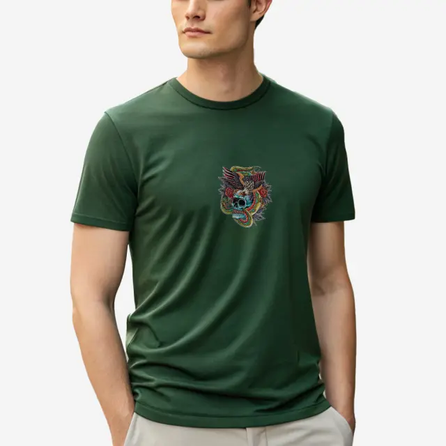 T-shirt Noshame® Army με τύπωμα Skull - 122546 - XXL