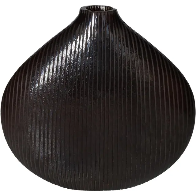 Βάζο Μαύρο Γυαλί 23.5x7x21.5cm