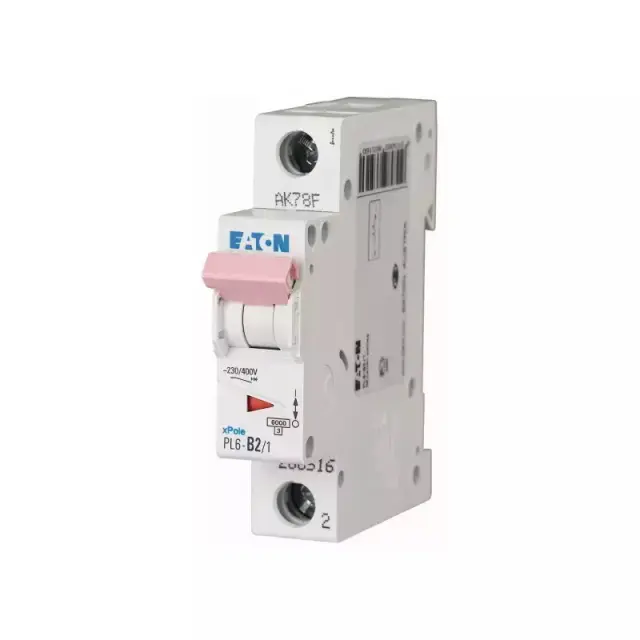 PL6-B2/1 Miniature circuit breaker (MCB), 2 A, 1p, characteristic: B