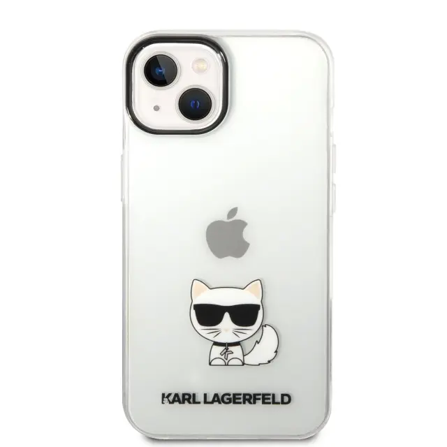 Karl Lagerfeld Choupette Logo Case for iPhone 14 Plus Transparent 2