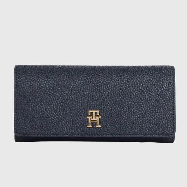 Tommy Hilfiger - Γυναικείο Πορτοφόλι Th Emblem Lrg Flap Wallet AW0AW14651-DW6 Μπλε Σκούρο