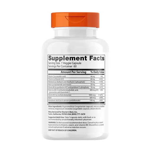 Doctor's Best Fully Active B Complex with Quatrefolic 2