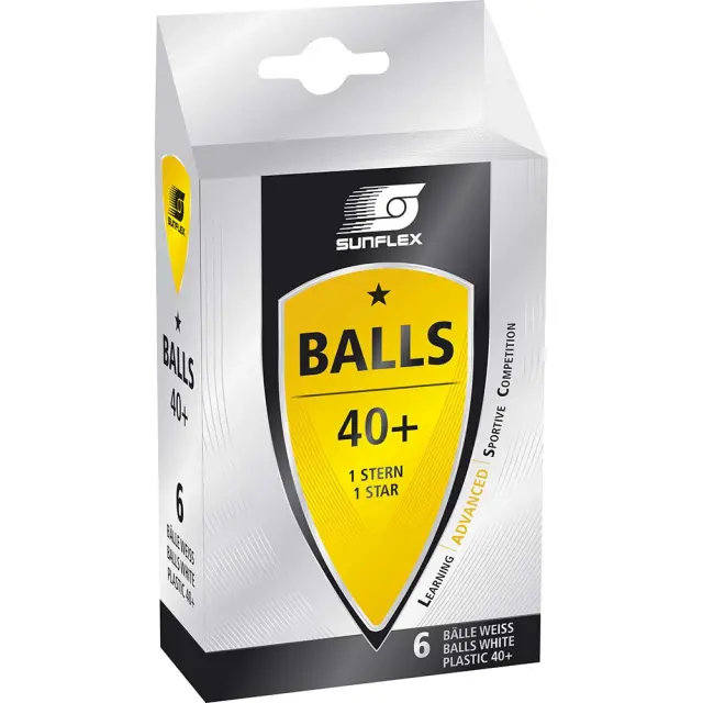 Sunflex 6 Pack 1 Star 40+ Ping Pong Balls Άσπρο 97251 (Eldico Sport) - One Size