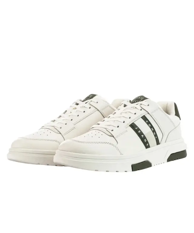 Tommy Hilfiger - Ανδρικά Sneakers The Brooklyn Leather EM0EM01521-M00 Λευκό/Πράσινο 2