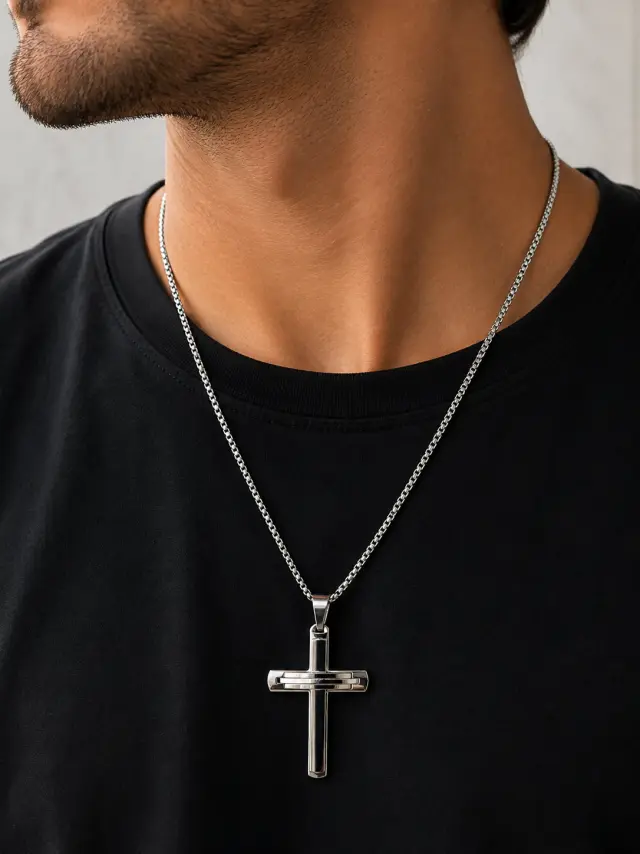 Ghetto Cross Necklace with 50cm Chain 2