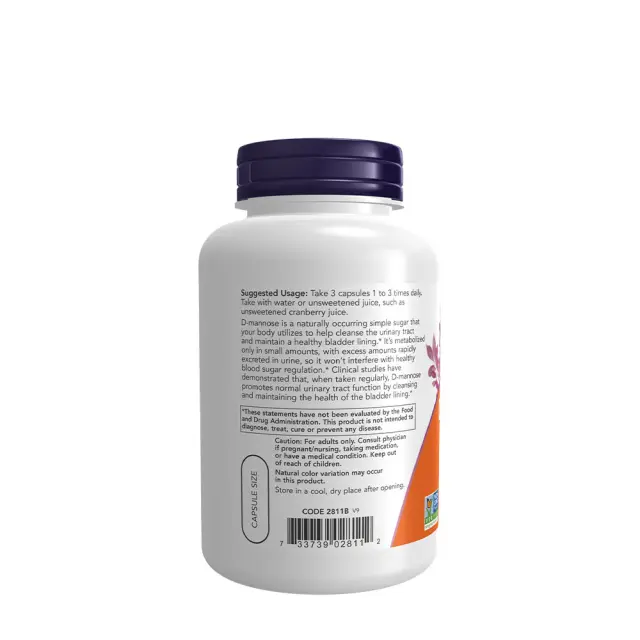 Now Foods D Mannose 500mg 120 κάψουλες 3