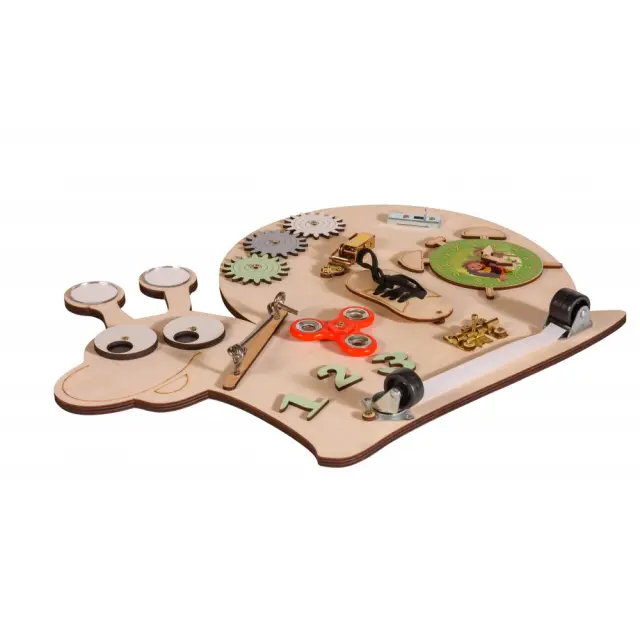 Moni Toys Ξύλινος Εκπαιδευτικός Πίνακας Δραστηριοτήτων Montessori Σαλιγκάρι 3+ Ετών 3