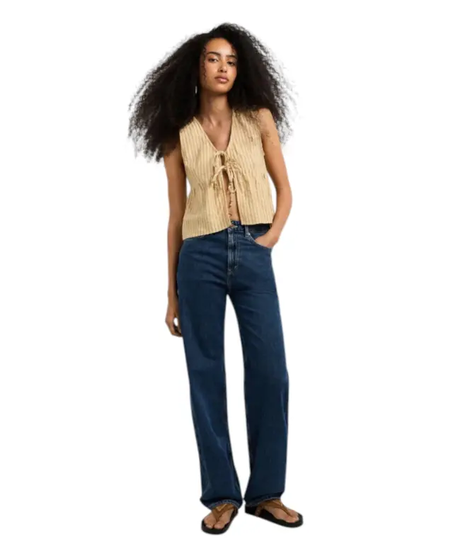 Pepe Jeans - Γυναικείο Τζιν Παντελόνι Eden High Rise Straight Fit PL20510742-000 Μπλε 3