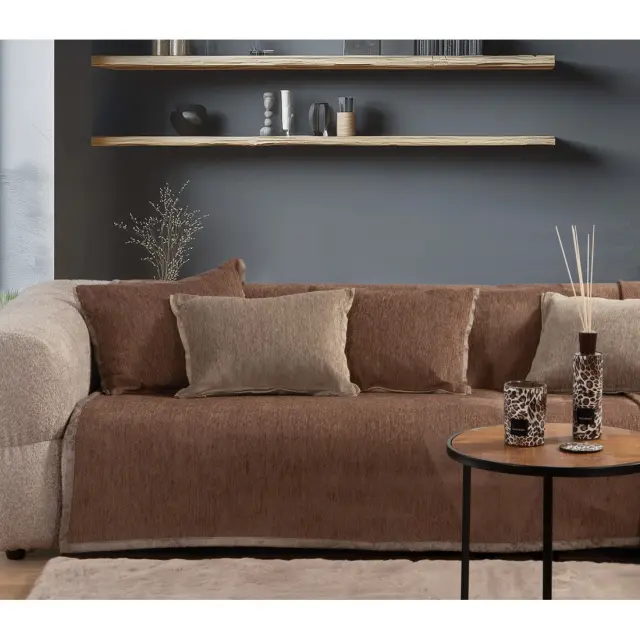 Nef-Nef Homeware Ριχτάρι Διθέσιου Καναπέ New Tanger 180x250 Ecru 3