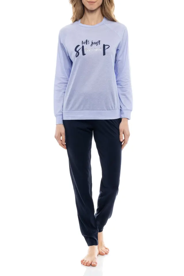 W606 - Light Blue - PIJAMA BLUE DOT - XXL