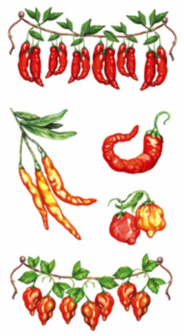 Αυτοκόλλητα για γυαλί & πορσελάνη Chili peppers 11x20cm