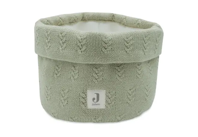 Πλεκτό Καλάθι Αποθήκευσης Grain Knit Olive Green – Jollein