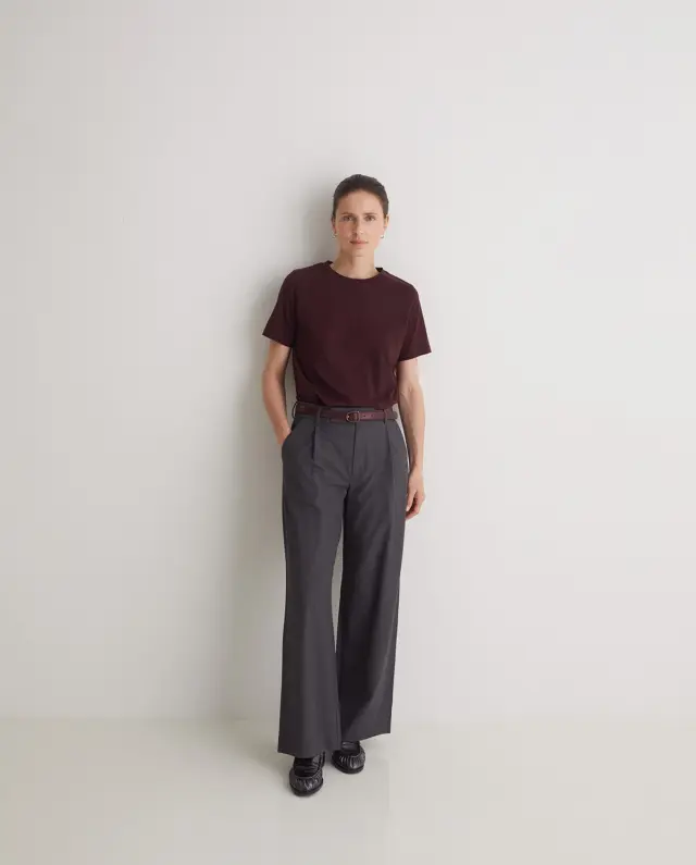 YERSE WIDE-LEG TROUSER (43813-DARK-GREY) - M