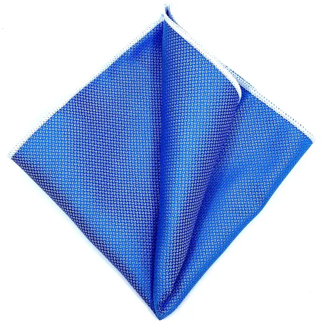 Σκούρο Σιέλ Oxford Γραβάτα Slim 4,5 cm Σετ με Μαντηλάκι 3