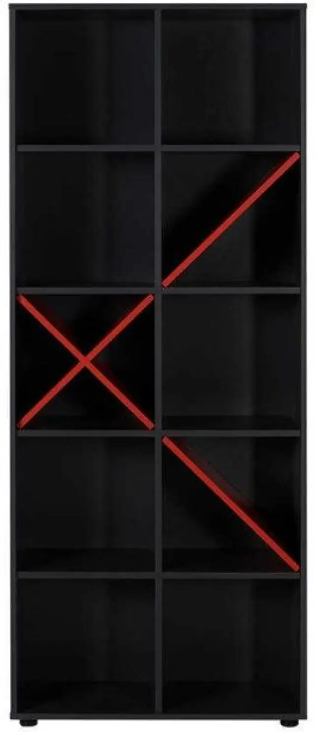 Βιβλιοθήκη KTP-910-AK Gaming Ανθρακί 75x188x30cm 3