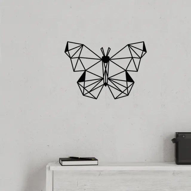 Διακοσμητικό τοίχου Butterfly Megapap μεταλλικό χρώμα μαύρο 50x2x35εκ.