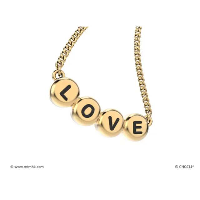 Chocli επίχρυσο κολιέ 18k: Love Letters 2