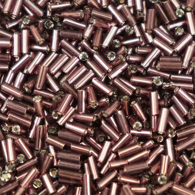Χάντρα Glass Bugles Silver Lined Old Rose 5mm - 25gr