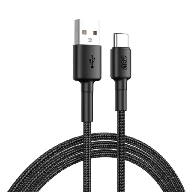 QCY USB-A to Type-C braided wire Cable Fast Charging + Data, 60W TPE+ high densidy 1,2m