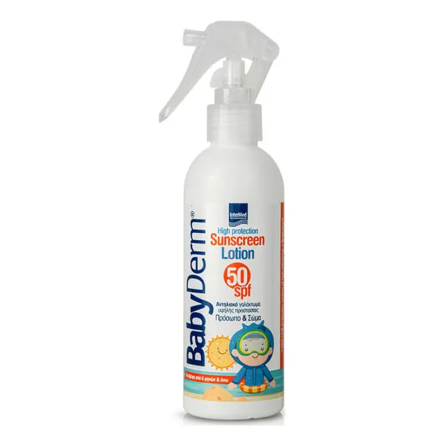 Intermed Babyderm Sunscreen Lotion Face και Body Παιδικό Αντηλιακό Γαλάκτωμα για Πρόσωπο και Σώμα για Βρέφη Spf50 , 6m+, 200ml