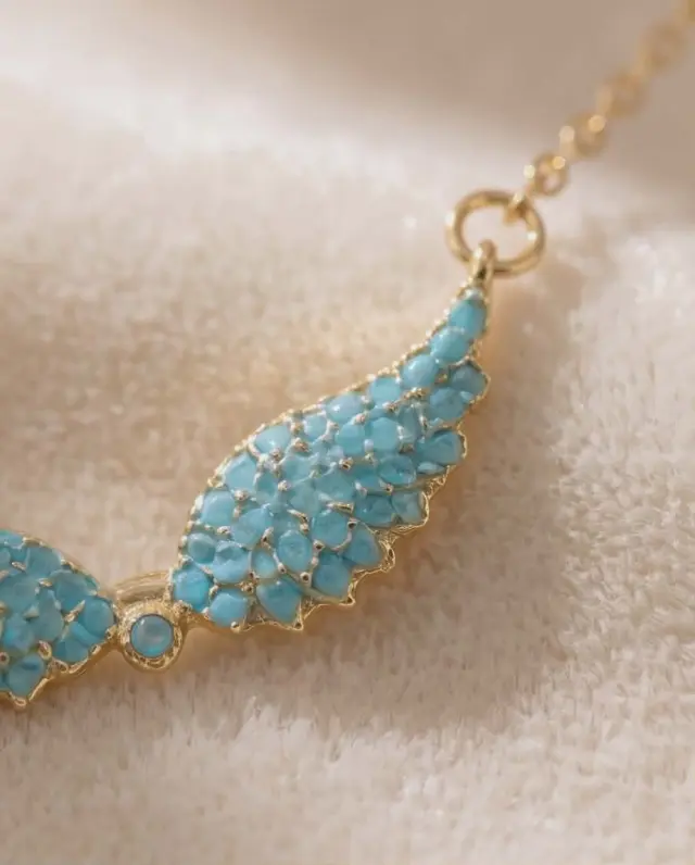 Turquoise Angel Wings Necklace 3