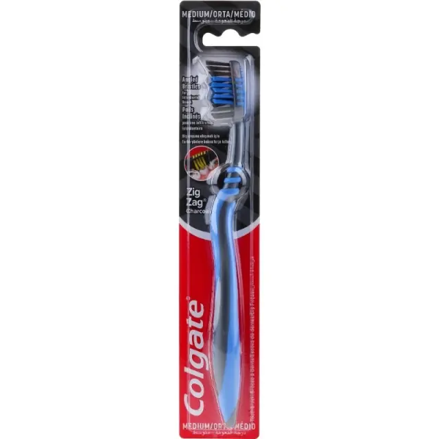 Colgate Οδοντόβουρτσα ZigZag Charcoal Medium 1 ΤΜΧ