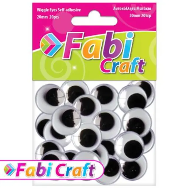 Ματάκια Αυτοκόλλητα Fabi 20mm 20τεμ