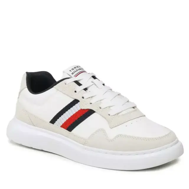 Tommy Hilfiger - Lightweight Leather Mix Cup Ανδρικά Sneakers FM0FM04427-YBS Λευκό - 42 2