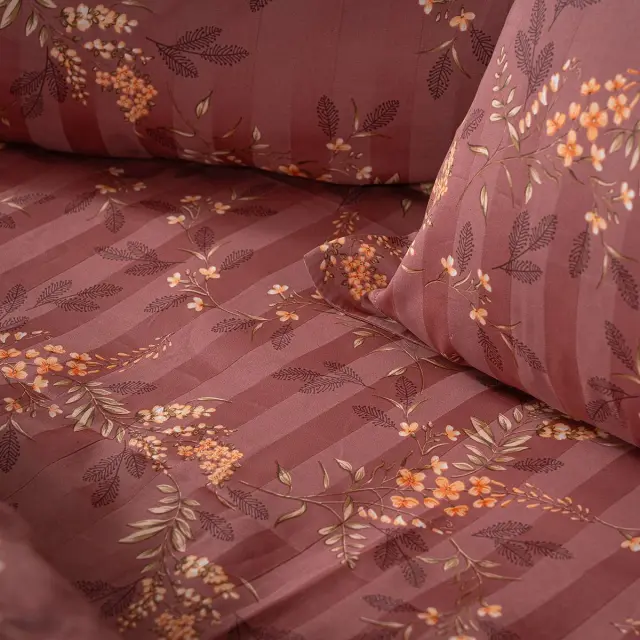 Beauty Home Σετ πάπλωμα υπέρδιπλο Art 12216 Indra 100% Βαμβακοσατέν 300tc 220x240 Σάπιο μήλο 2