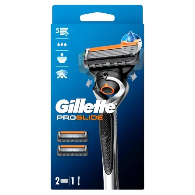 Gillette | Fusion 5 Proglide Flexball Ξυριστική Μηχανή | με 2 Ανταλλακτικές Κεφαλές 5 Λεπίδων και Λιπαντική Ταινία