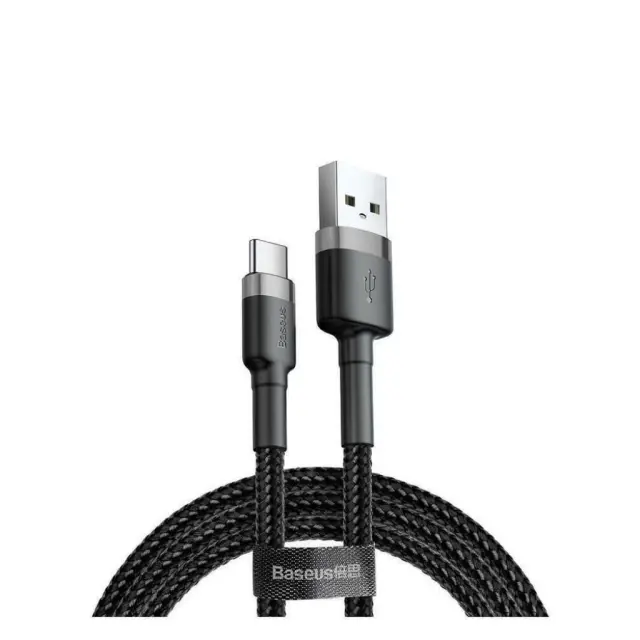 Baseus Cafule Braided USB 2.0 Cable USB-C male - USB-A male Μαύρο 2m (CATKLF-CG1)