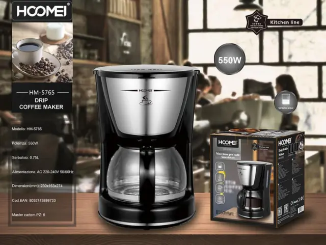 Hoomei HM-5765 Καφετιέρα Φίλτρου 550W Black 2