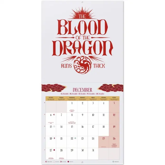 HMEΡΟΛΟΓΙΟ ΤΟΙΧΟΥ GAME OF THRONES HOUSE OF THE DRAGON SEASON 3 2027 30X30 CALENDAR CP27024 3