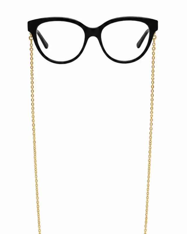Gucci GG1024O 006 Γυναικεία Γυαλιά Οράσεως Cat Eye Μαύρα με Χρυσή Αλυσίδα - 54-16-140 3