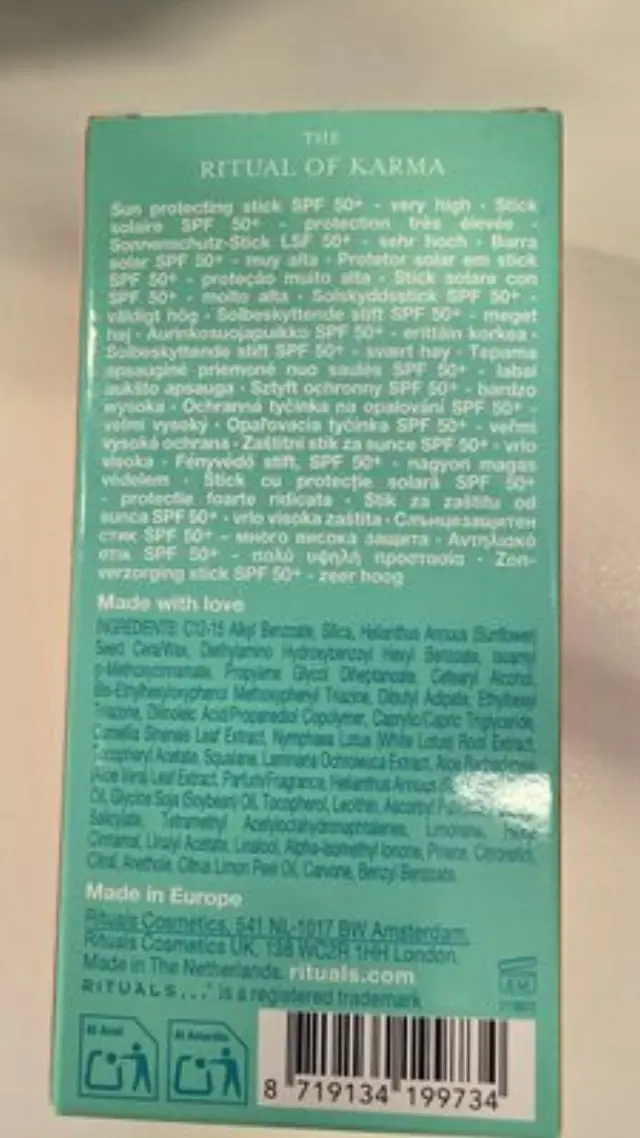 The Ritual of Karma Sun Protection Sunscreen Stick SPF50+ 20ml 2