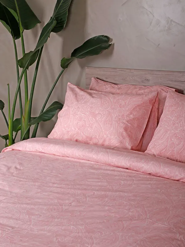 Σετ Σεντόνια Cotton Feelings 2040 Pink Διπλό με λάστιχο (150x205+30) Sunshine
