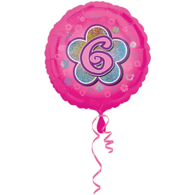 Φοιλ Μπαλόνι 18 Inches Στρογ. Flower Birthday Νούμερο 6