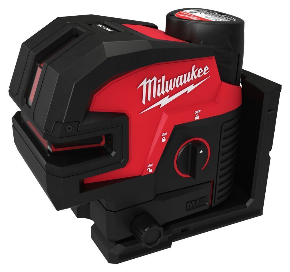 Milwaukee 4933479203 - Πράσινο Laser Σταυρού με 4 Σημεία M12 CLL4P-301C MW με 1 Μπαταρία 3.0Αh (1x 3.0Αh) + Φορτιστή σε Βαλίτσα Μεταφοράς