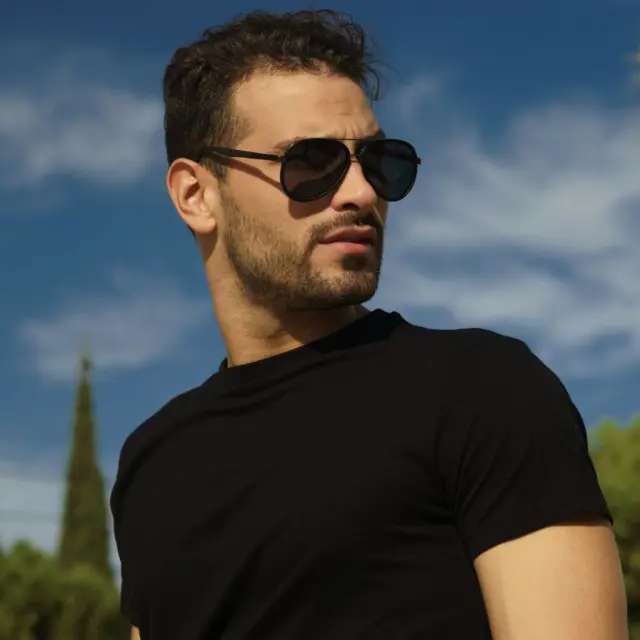 Ghetto Pilot Sunglasses Gun Black Frame Unisex 2
