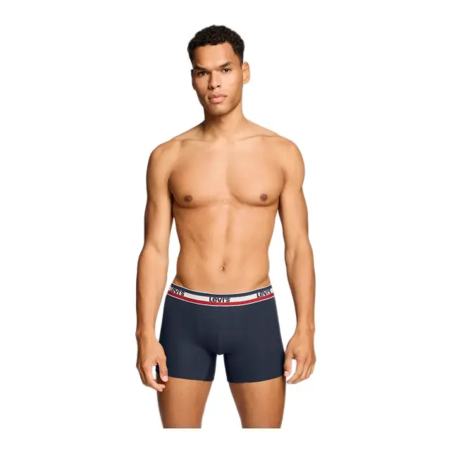 Levi's Ανδρικό Boxer Repeat SPW Logo Brief - Διπλό Πακέτο, Χρώμα Σκούρο Μπλε-Γκρι Μελανζέ 3